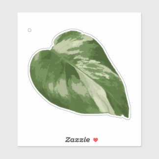 Variegated Monstera Sticker – Clear Cut Leaf Klistermärken