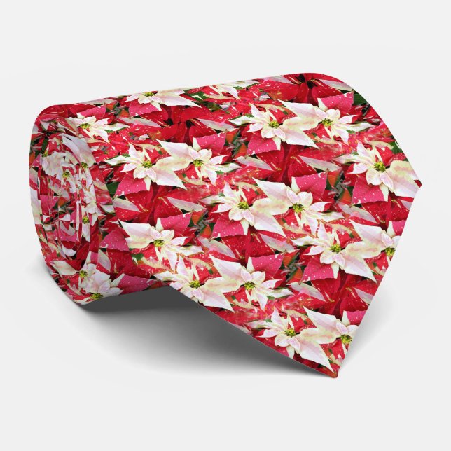 Variegated Poinsettia Holiday Neck Tie Slips (Rullad)
