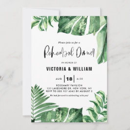 Variegerad Löv Tropical Rehearsal Middag Inbjudningar