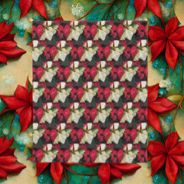 Variegerad Poinsettia Mönster Helgdag Fleecefilt