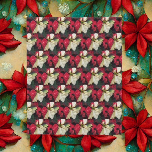 Variegerad Poinsettia Mönster Helgdag Fleecefilt (In Situ Holiday)