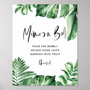 Variegerat Tropical Löv Shower Mimosa Pub-tecken Poster