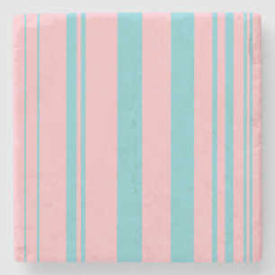 Varierad Rand/Rosa och Robin Egg Blue Stenunderlägg