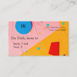 Varierade former i levande färg visitkort