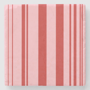 Varierade ränder/ Rosa & Röd Underlägg Sten