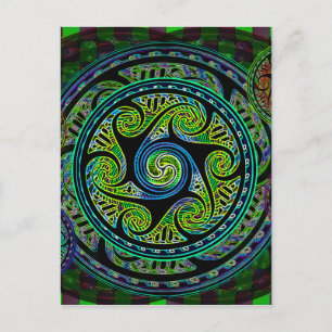 Varierade sfärer Vibrant Celtic Knot Vykort