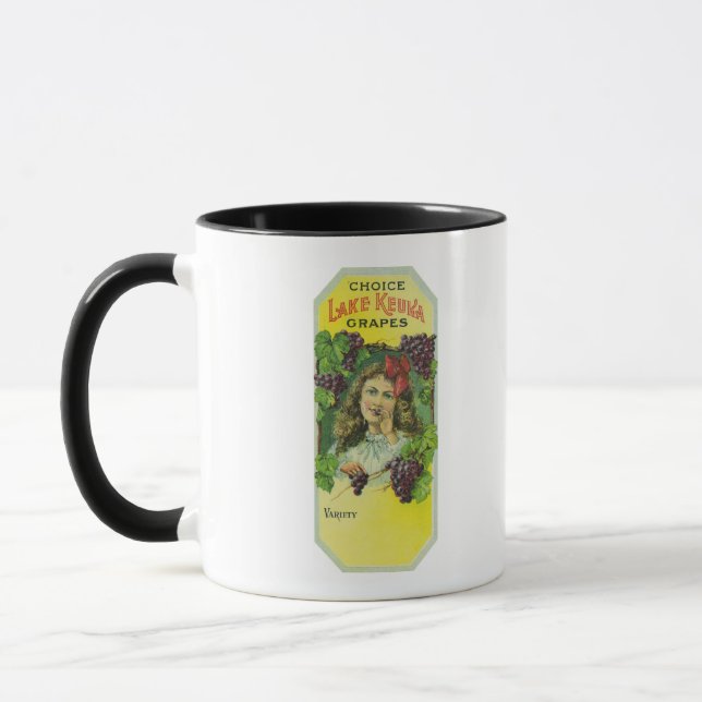 Variety Choice Sjö Keuka Grapes etikett Mugg (Vänster)