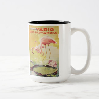 Varig vintage affisch för den Brasilien muggen Två-Tonad Mugg