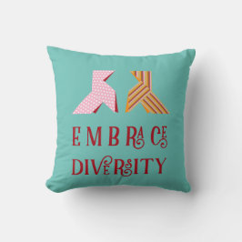 Various Paper Bow Couple Embrace Diversity Quote Kudde