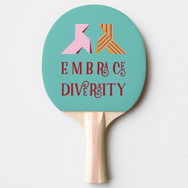 Various Paper Bow Couple Embrace Diversity Quote Pingisracket (Framsidan)