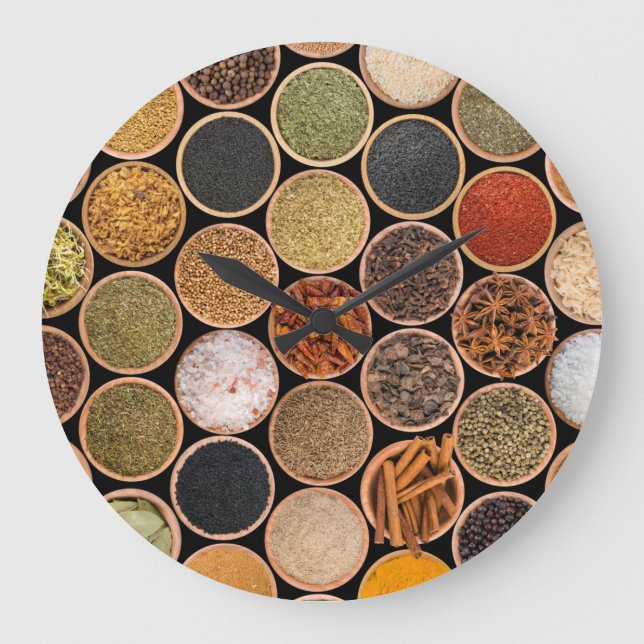 Various spices and food ingredients stor klocka (Framsida)