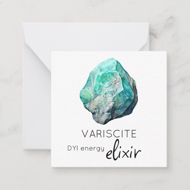 *~* Variscite Elixir Stone AP64 Flat Note Card Anteckningskort (Framsida)