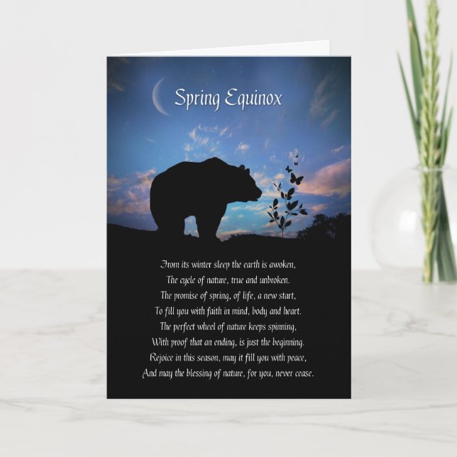 Vårjämndag Ostara Björn och Välsignelse Kort (Framsida)