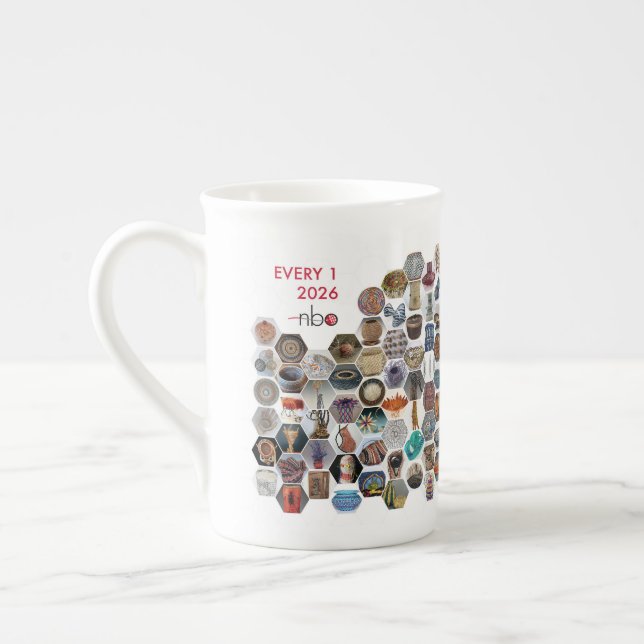 Varje 1 2026 mugg benporslin mugg (Vänster)