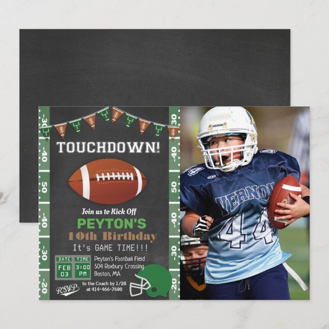 VARJE ÅLDER - Fotboll Födelsedagsfest inbjudan (Fram/baksida)