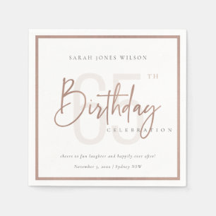 VARJE ÅLDER RO GULD ROSA TYPOGRAFI BIRTHDAY PAPPERSSERVETT