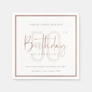 VARJE ÅLDER RO GULD ROSA TYPOGRAFI BIRTHDAY PAPPERSSERVETT