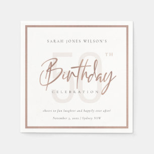 VARJE ÅLDER RO GULD ROSA TYPOGRAFI BIRTHDAY PAPPERSSERVETT