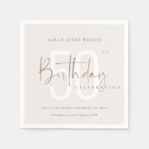 VARJE ÅLDER RO GULD ROSA TYPOGRAFI BIRTHDAY PAPPERSSERVETT