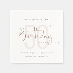 VARJE ÅLDER RO GULD ROSA TYPOGRAFI BIRTHDAY PAPPERSSERVETT