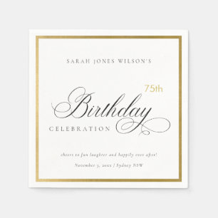 VARJE ÅLDERSMÄSSIG ELEGANT GULD TYPOGRAFI BIRTHDAY PAPPERSSERVETT