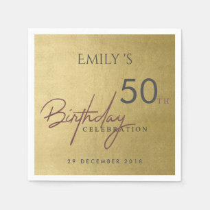 VARJE ÅLDERSMÄSSIG ELEGANT GULD TYPOGRAFI BIRTHDAY PAPPERSSERVETT