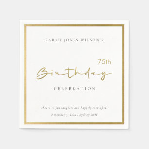 VARJE ÅLDERSMÄSSIG ELEGANT GULD TYPOGRAFI BIRTHDAY PAPPERSSERVETT
