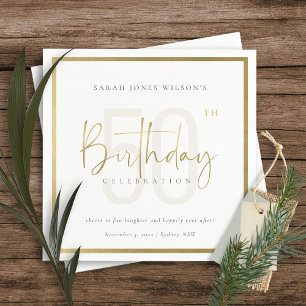 VARJE ÅLDERSMÄSSIG ELEGANT GULD TYPOGRAFI BIRTHDAY PAPPERSSERVETT