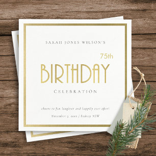 VARJE ÅLDERSMÄSSIG ELEGANT GULD TYPOGRAFI BIRTHDAY PAPPERSSERVETT