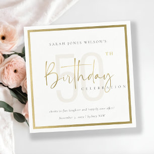 VARJE ÅLDERSMÄSSIG ELEGANT GULD TYPOGRAFI BIRTHDAY PAPPERSSERVETT