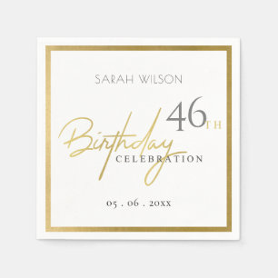 VARJE ÅLDERSMÄSSIG ELEGANT GULD TYPOGRAFI BIRTHDAY PAPPERSSERVETT