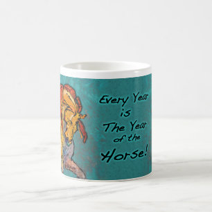 Varje år är året av hästen kaffemugg