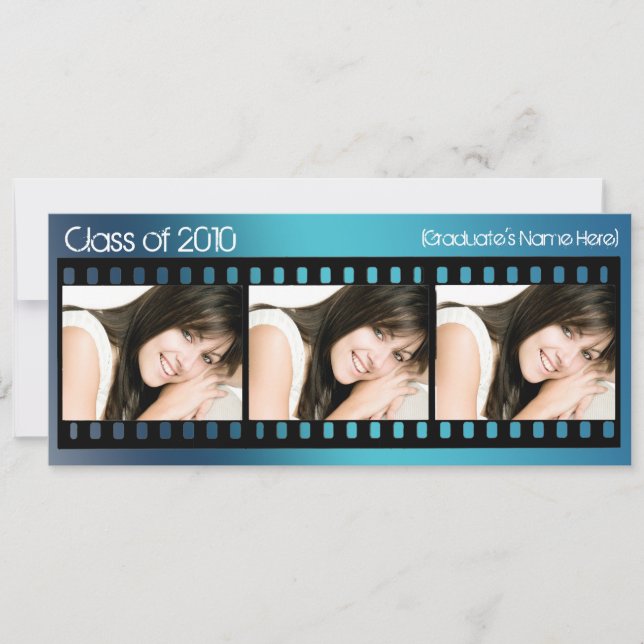 Varje år ~ Blått filmmeddelande i Studenten Inbjudningar (Framsida)