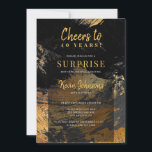 Varje år blir svarta guld otrogna inbjudningar<br><div class="desc">Modern snyggt,  unika turer till 40 års manar-milstolpe-festinbjudan med elegant guld och svart abstrakt-penseldrag.               Lämpligt för alla ålders milstolpar manar födelsedag: 21:a,  30:e,  40:e,  50:e,  60:e,  70:e,  75:e,  80:e,  90:e,  100:e.</div>