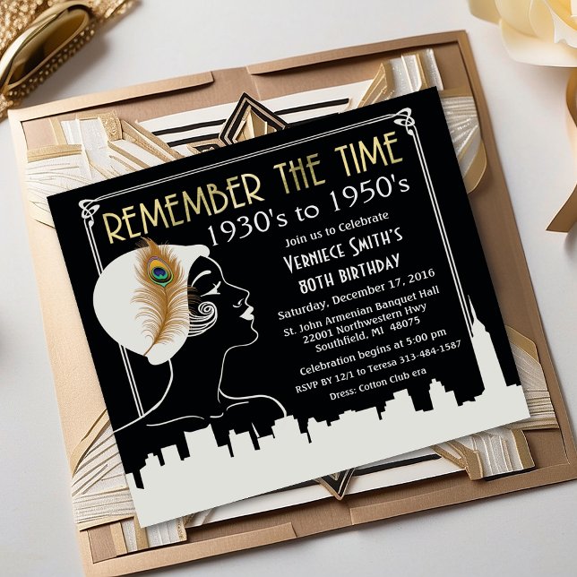 VARJE ÅR - inbjudan till Flapper Girl Birthday (Skapare uppladdad)