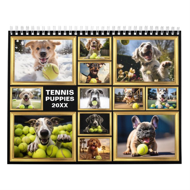 Varje år 🎾 kalendern för tennis och 🐕 valpar kalender (Omslag)