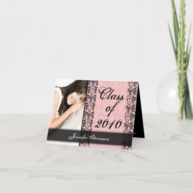 VARJE ÅR, Lacy Rosa Studenten Card Inbjudan (Framsida)