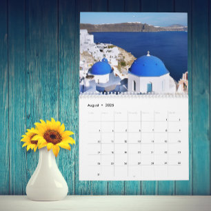 Varje år Santorini Greece Island Ocean Customique Kalender