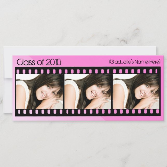 Varje år ~ Shock rosa Film Studenten Inbjudningar (Framsida)