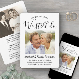 VARJE årsdag 2 Foto Vi gör fortfarande Elegant Mod Inbjudningar