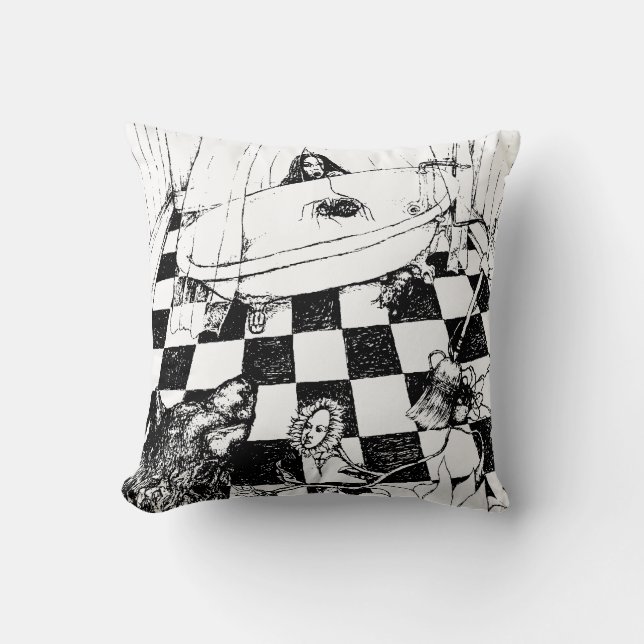 VARJE BAKGRUND FÄRG! Gömma från Vargen Pillow Kudde (Framsida)