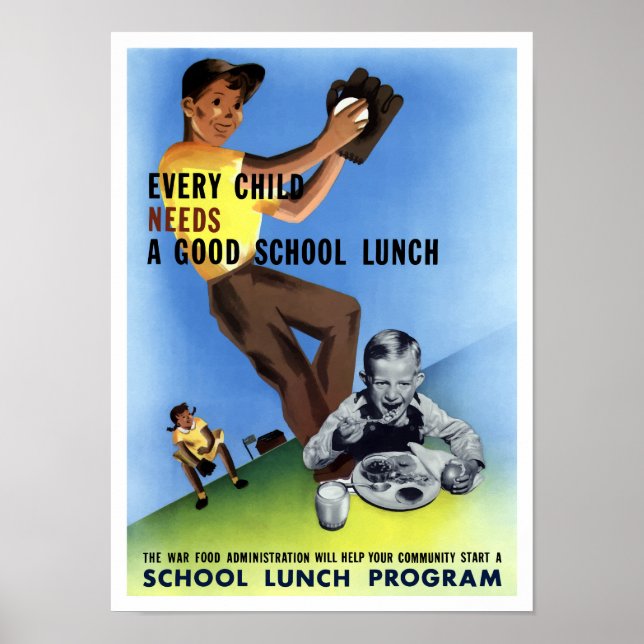 Varje barn behöver en Bra School Lunch Poster (Framsidan)