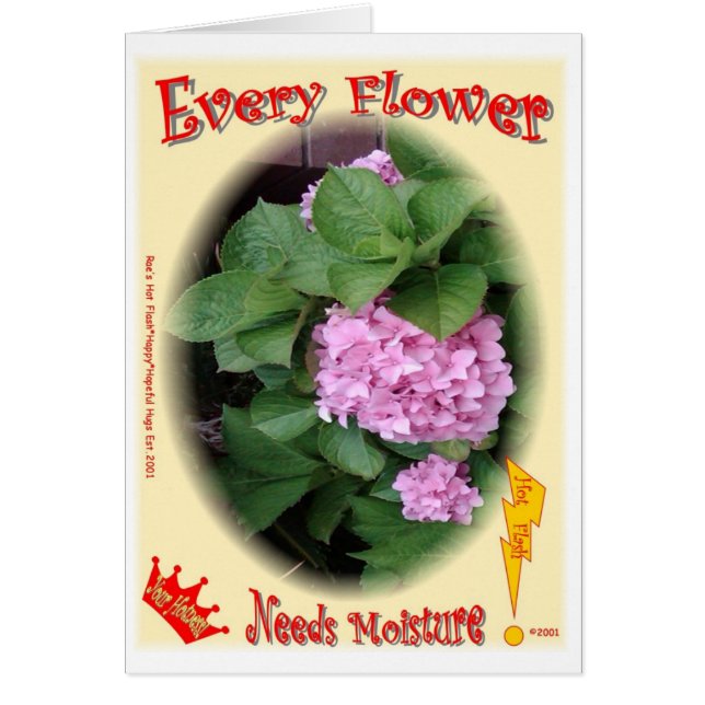 Varje blomma behöver fuktighet! OBS kort (Framsidan)
