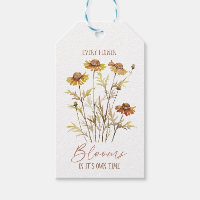 Varje Blomma Blommar i sin Egen Tid - Höst Presentetikett (Framsidan)