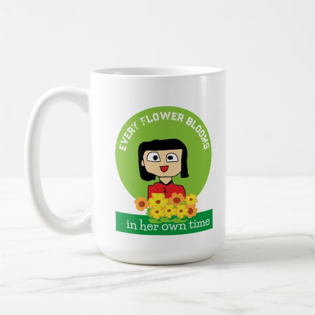 varje blomma blommar på sin egen tid kaffemugg (Vänster)