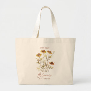 Varje blomma i sin egen tid - Rustik Blommigt Jumbo Tygkasse