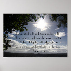 Varje bra-gåva, bible-James 1:17 Poster