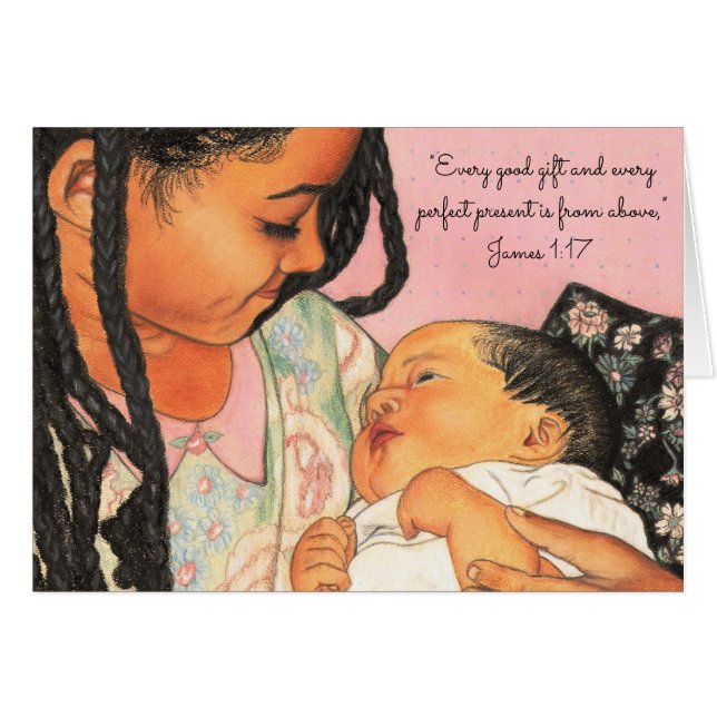 Varje bra gåvaperfekt Present~Scripture Hälsningskort (Framsidan Horizontal)