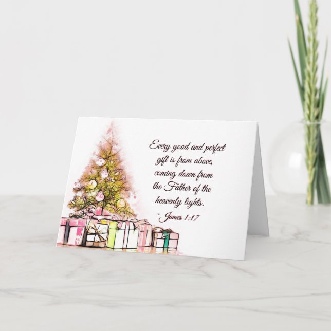 Varje Bra och Perfekt Gift James 1:17, jul Helgkort (Framsida)