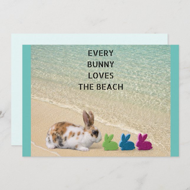 Varje Bunny Kärlek, Beach Påsk från Florida Julkort (Fram/baksida)